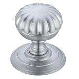 Flower Mortice Door Knobs, Satin Chrome (sold in pairs)