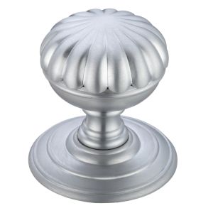 Flower Mortice Door Knobs, Satin Chrome (sold in pairs)