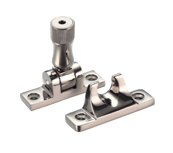 Brighton Pattern Locking Sash Fastener, PVD Stainless Nickel