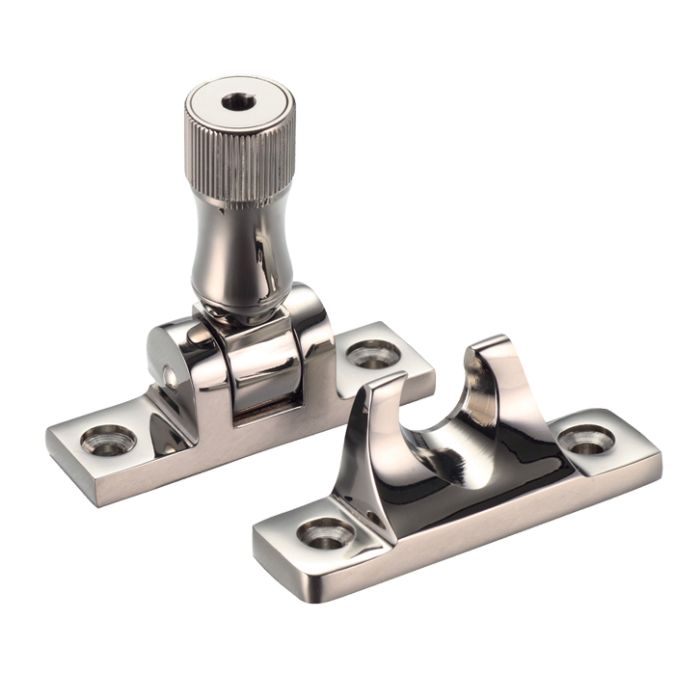 Brighton Pattern Locking Sash Fastener, PVD Stainless Nickel