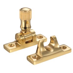 Brighton Pattern Sash Fastener, Polished Brass