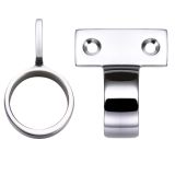 Vertical Fix Window Sash Ring, Polished Chrome
