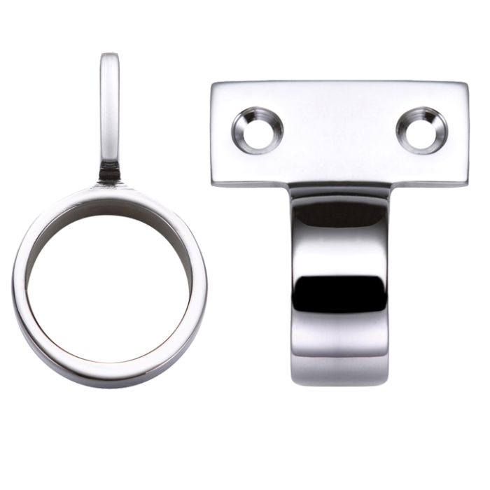 Vertical Fix Window Sash Ring, Polished Chrome