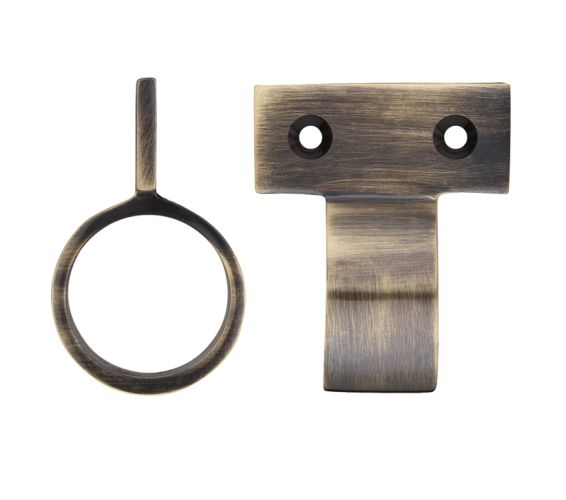 Vertical Fix Window Sash Ring, Florentine Bronze
