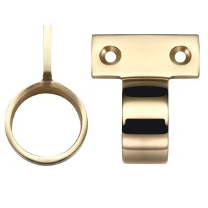 Vertical Fix Window Sash Ring, Polished Brass