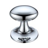 Oval Mortice Door Knobs, Polished Chrome (sold in pairs)