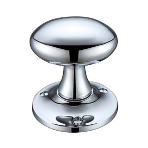 Oval Mortice Door Knobs, Polished Chrome (sold in pairs)