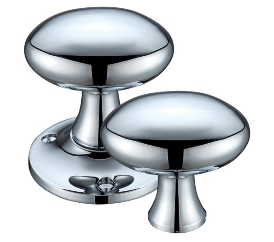 Oval Rim Door Knobs, Polished Chrome (sold in pairs)