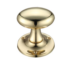Oval Mortice Door Knobs, Polished Brass -  (sold in pairs)