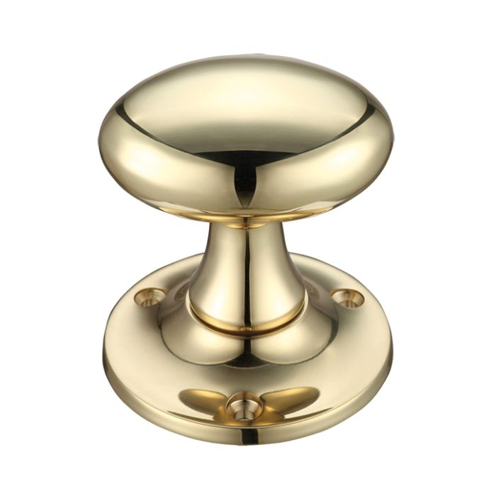Oval Mortice Door Knobs, Polished Brass –  (sold in pairs)