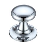 Mushroom Mortice Door Knobs, Polished Chrome -  (sold in pairs)