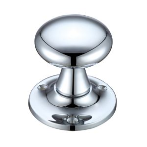 Mushroom Mortice Door Knobs, Polished Chrome –  (sold in pairs)