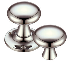 Mushroom Rim Door Knobs, PVD Stainless Nickel  (sold in pairs)
