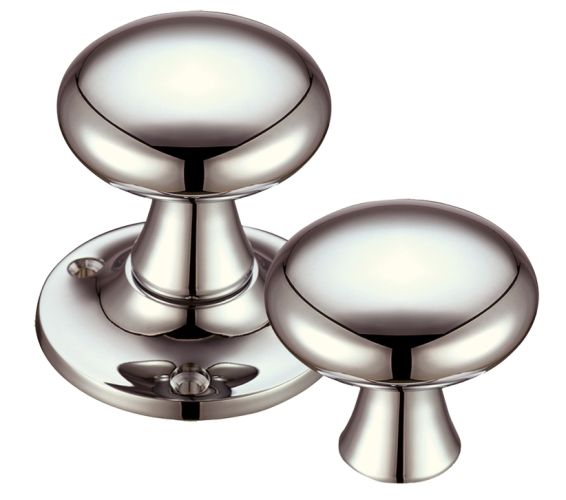 Mushroom Rim Door Knobs, PVD Stainless Nickel  (sold in pairs)