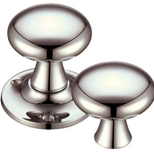 Mushroom Rim Door Knobs, PVD Stainless Nickel  (sold in pairs)