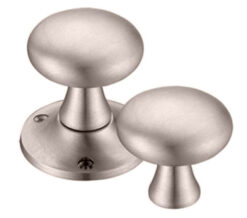 Mushroom Rim Door Knobs, Satin Nickel (sold in pairs)