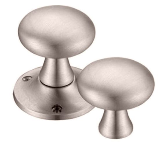 Mushroom Rim Door Knobs, Satin Nickel (sold in pairs)