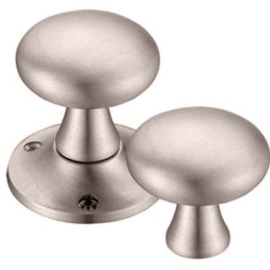 Mushroom Rim Door Knobs, Satin Nickel (sold in pairs)