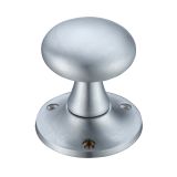 Mushroom Mortice Door Knobs, Satin Chrome -  (sold in pairs)