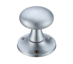 Mushroom Mortice Door Knobs, Satin Chrome -  (sold in pairs)
