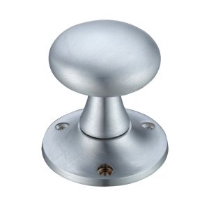 Mushroom Mortice Door Knobs, Satin Chrome –  (sold in pairs)