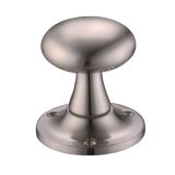 Mushroom Mortice Door Knobs, Satin Nickel  (sold in pairs)