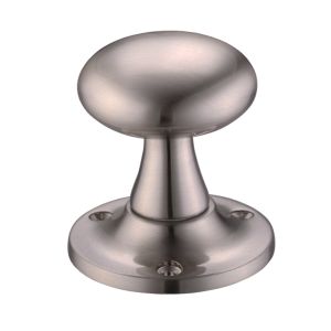 Mushroom Mortice Door Knobs, Satin Nickel  (sold in pairs)
