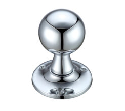 Ball Mortice Door Knobs, Polished Chrome -  (sold in pairs)