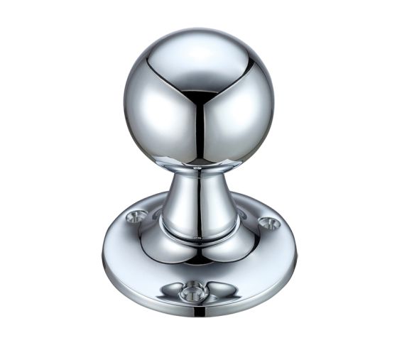 Ball Mortice Door Knobs, Polished Chrome –  (sold in pairs)