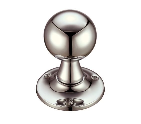 Ball Mortice Door Knobs, PVD Stainless Nickel (sold in pairs)