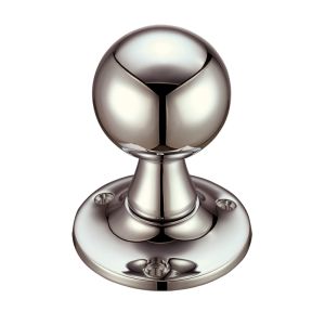 Ball Mortice Door Knobs, PVD Stainless Nickel (sold in pairs)