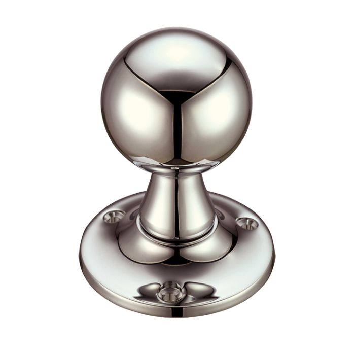 Ball Mortice Door Knobs, PVD Stainless Nickel (sold in pairs)