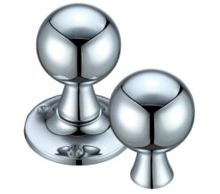 Ball Rim Door Knobs, Polished Chrome (sold in pairs)