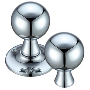 Ball Rim Door Knobs, Polished Chrome (sold in pairs)