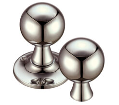 Ball Rim Door Knobs, PVD Stainless Nickel (sold in pairs)