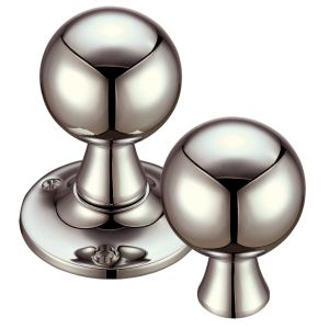 Ball Rim Door Knobs, PVD Stainless Nickel (sold in pairs)