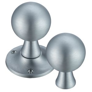 Ball Rim Door Knobs, Satin Chrome (sold in pairs)