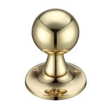 Ball Mortice Door Knobs, Polished Brass (sold in pairs)