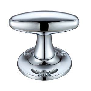 Extended Oval Mortice Door Knobs, Polished Chrome –  (sold in pairs)