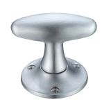 Extended Oval Mortice Door Knobs, Satin Chrome  (sold in pairs)