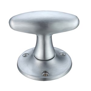 Extended Oval Mortice Door Knobs, Satin Chrome  (sold in pairs)