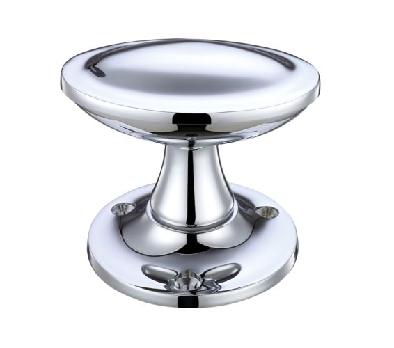 Oval Stepped Mortice Door Knobs, Polished Chrome  (sold in pairs)