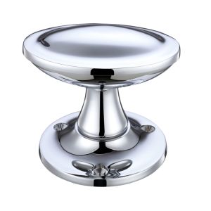 Oval Stepped Mortice Door Knobs, Polished Chrome  (sold in pairs)