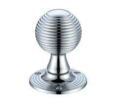 Queen Anne Mortice Door Knobs, Polished Chrome  (sold in pairs)