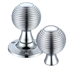 Queen Anne Rim Door Knobs, Polished Chrome -  (sold in pairs)