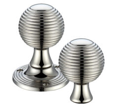 Queen Anne Rim Door Knobs, PVD Stainless Nickel (sold in pairs)