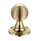 Queen Anne Mortice Door Knobs, Polished Brass -  (sold in pairs)