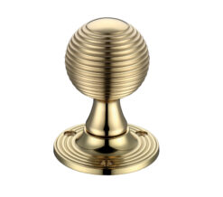 Queen Anne Mortice Door Knobs, Polished Brass -  (sold in pairs)