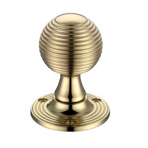 Queen Anne Mortice Door Knobs, Polished Brass –  (sold in pairs)