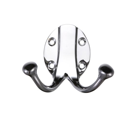 Double Robe Hook, Polished Chrome